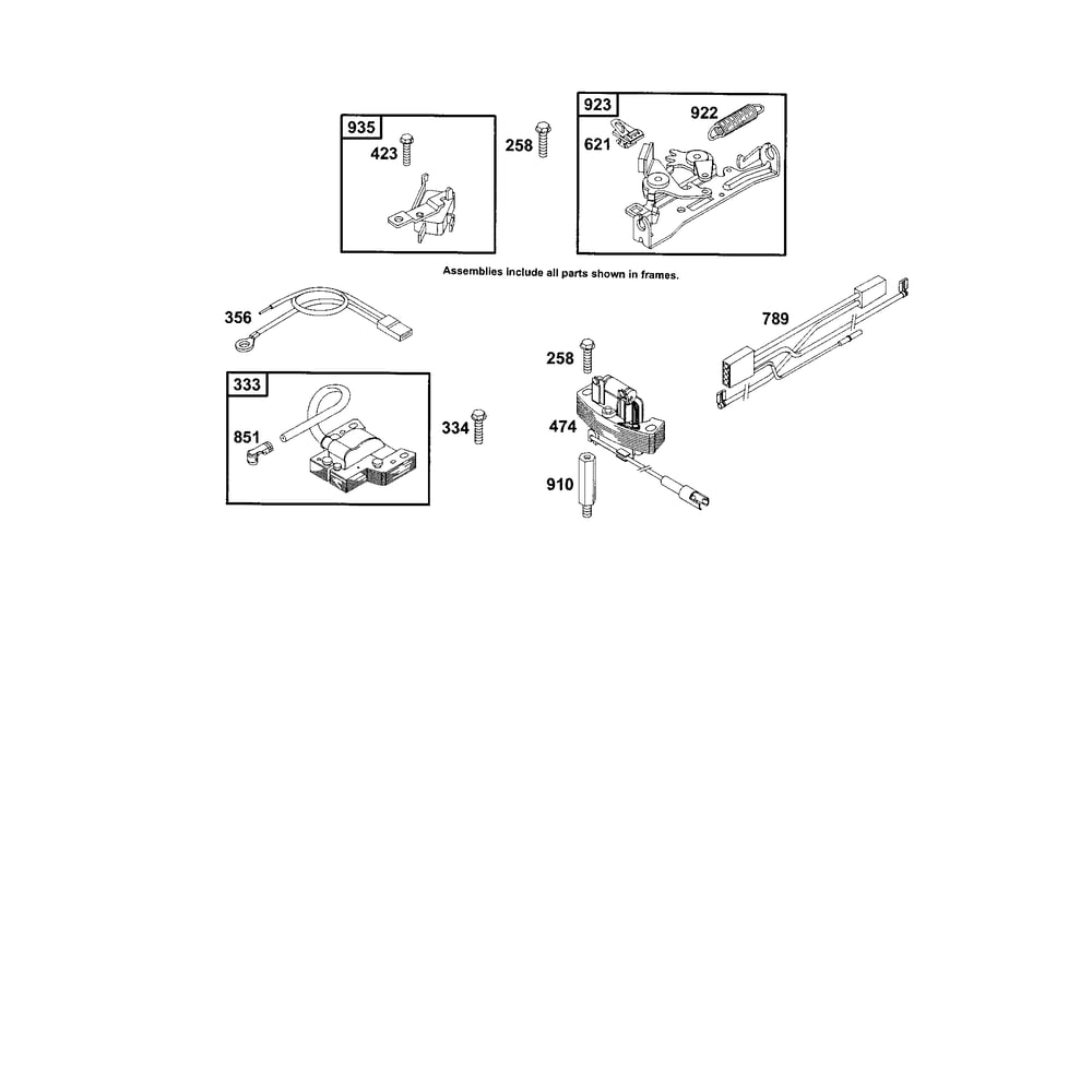 Armature-Magneto/Alternator Diagram and Parts List for 12E800TO12E899  Briggs and Stratton Engine